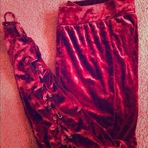 Torrid Crushed Red Velvet Lattice Legging